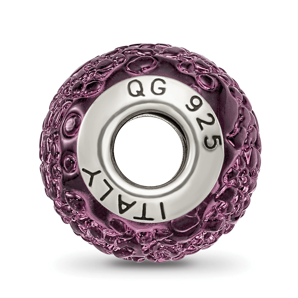 Sterling Silver 925 Murano Glass Bead with Antiqued Finish Elegant Purple Design Secondary image