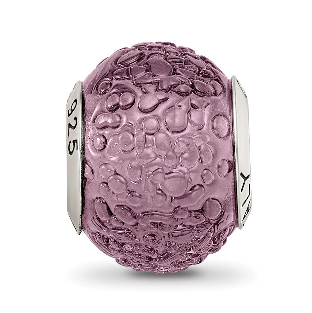 Sterling Silver Reflections Purple Italian Murano Bead