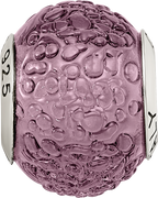 Sterling Silver 925 Murano Glass Bead with Antiqued Finish Elegant Purple Design