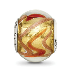 Sterling Silver Reflections Yellow/Gold/Red Italian Murano Bead