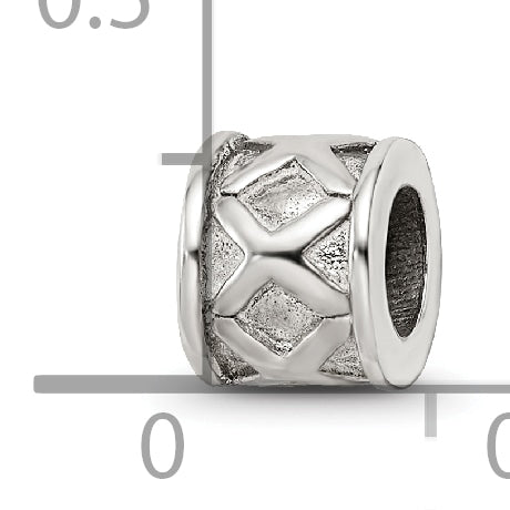 Sterling Silver 925 Antiqued Bali Bead with Solid Cast Design