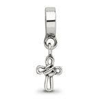Sterling Silver 925 Reflections Cross Dangle Bead with Polished Finish