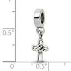 Sterling Silver 925 Reflections Cross Dangle Bead with Polished Finish