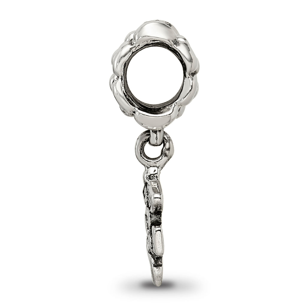 Sterling Silver 925 Nurse Symbol Dangle Bead with Antiqued Finish