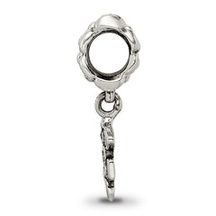 Sterling Silver 925 Nurse Symbol Dangle Bead with Antiqued Finish