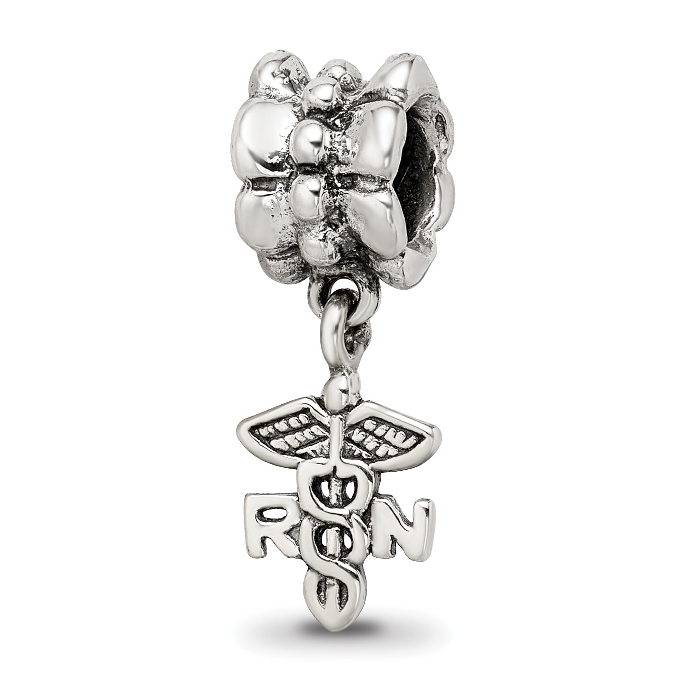 Sterling Silver Reflections Nurse Symbol Dangle Bead Main image