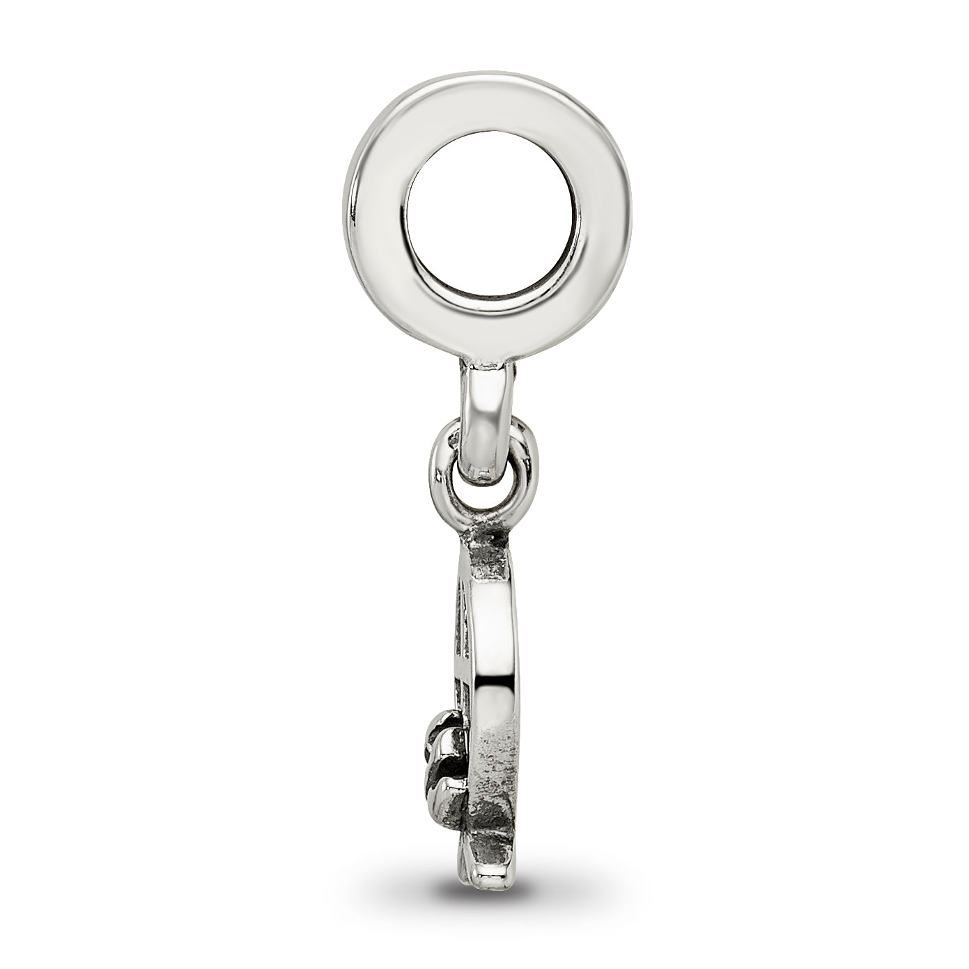 Sterling Silver 925 Ichthus Dangle Bead with Polished Finish Solid Design Secondary image