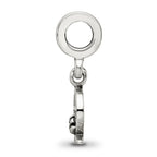 Sterling Silver 925 Ichthus Dangle Bead with Polished Finish Solid Design
