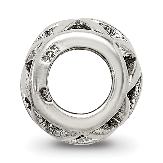 Sterling Silver 925 Floral Cut-Out Bali Bead with Antique Finish