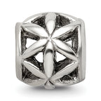 Sterling Silver 925 Floral Cut-Out Bali Bead with Antique Finish