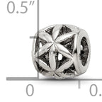 Sterling Silver 925 Floral Cut-Out Bali Bead with Antique Finish