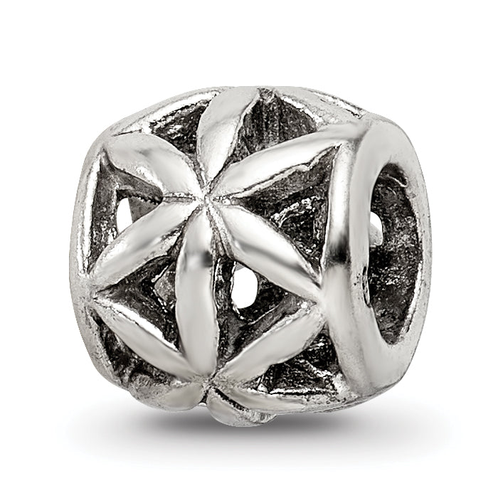 Sterling Silver Reflections Floral Cut Out Bali Bead Main image