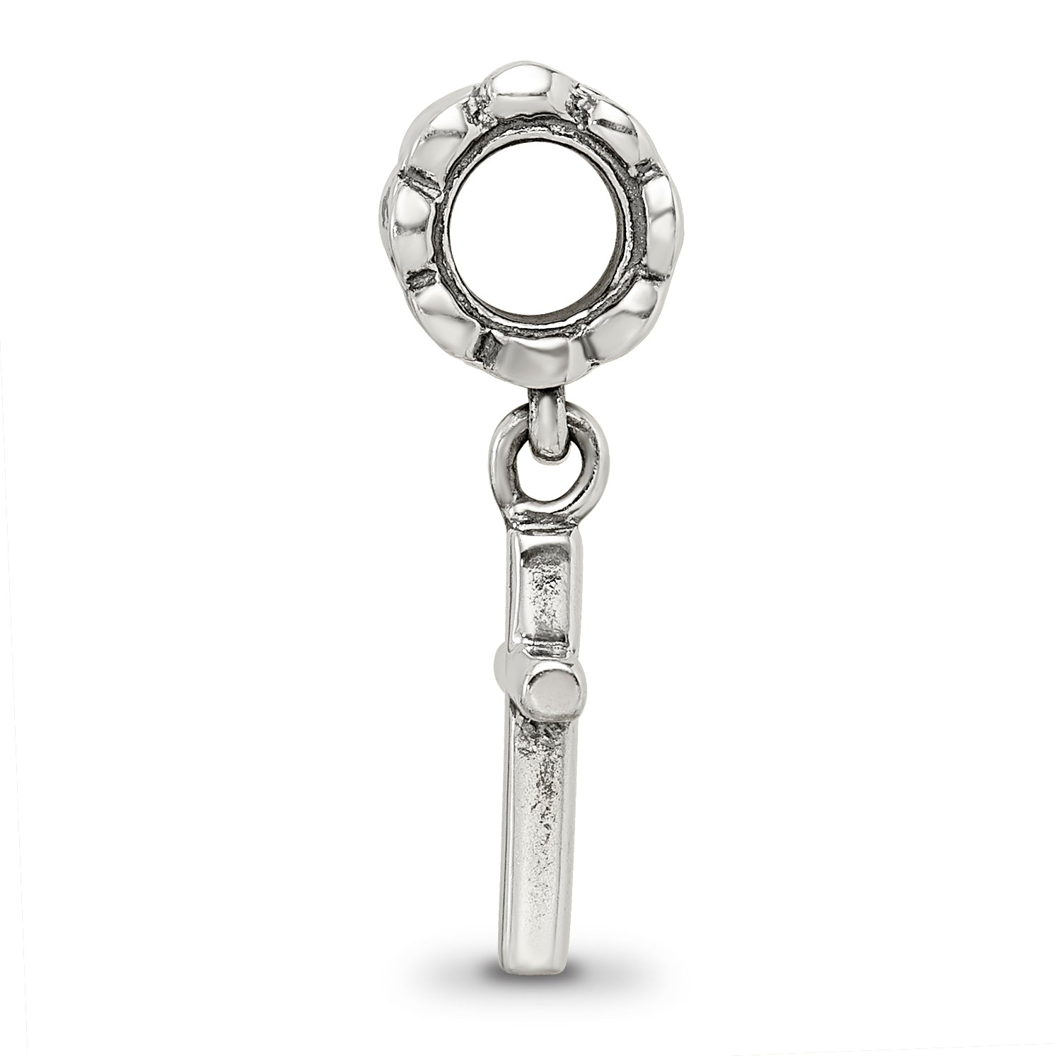 Sterling Silver 925 Cross Dangle Bead with Antiqued Finish Elegant Design