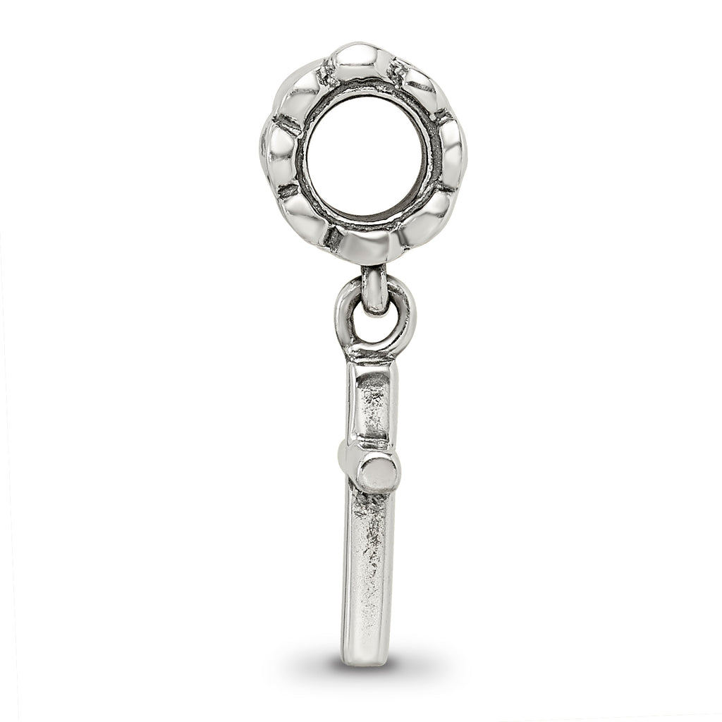 Sterling Silver 925 Cross Dangle Bead with Antiqued Finish Elegant Design