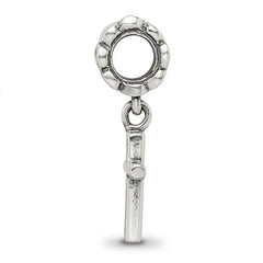 Sterling Silver 925 Cross Dangle Bead with Antiqued Finish Elegant Design