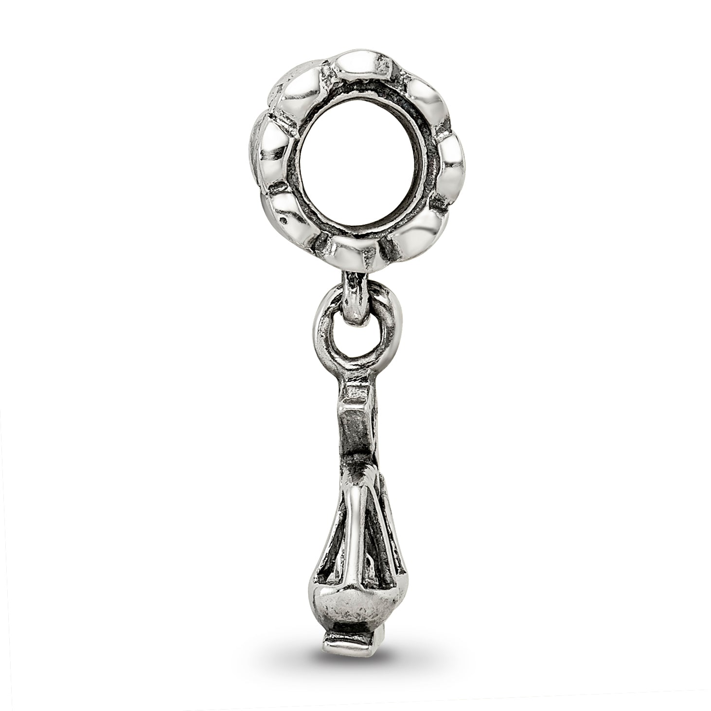 Sterling Silver 925 Justice Dangle Bead with Antiqued Finish