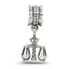 Sterling Silver 925 Justice Dangle Bead with Antiqued Finish