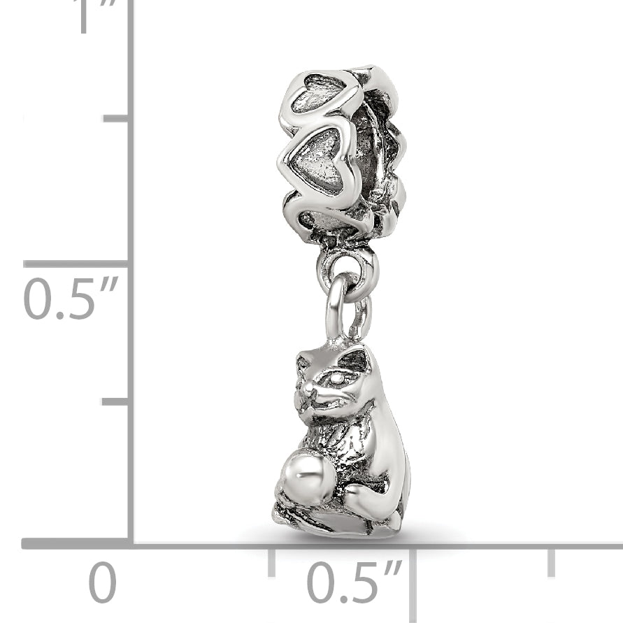 Sterling Silver Reflections Kitten with Ball Dangle Bead