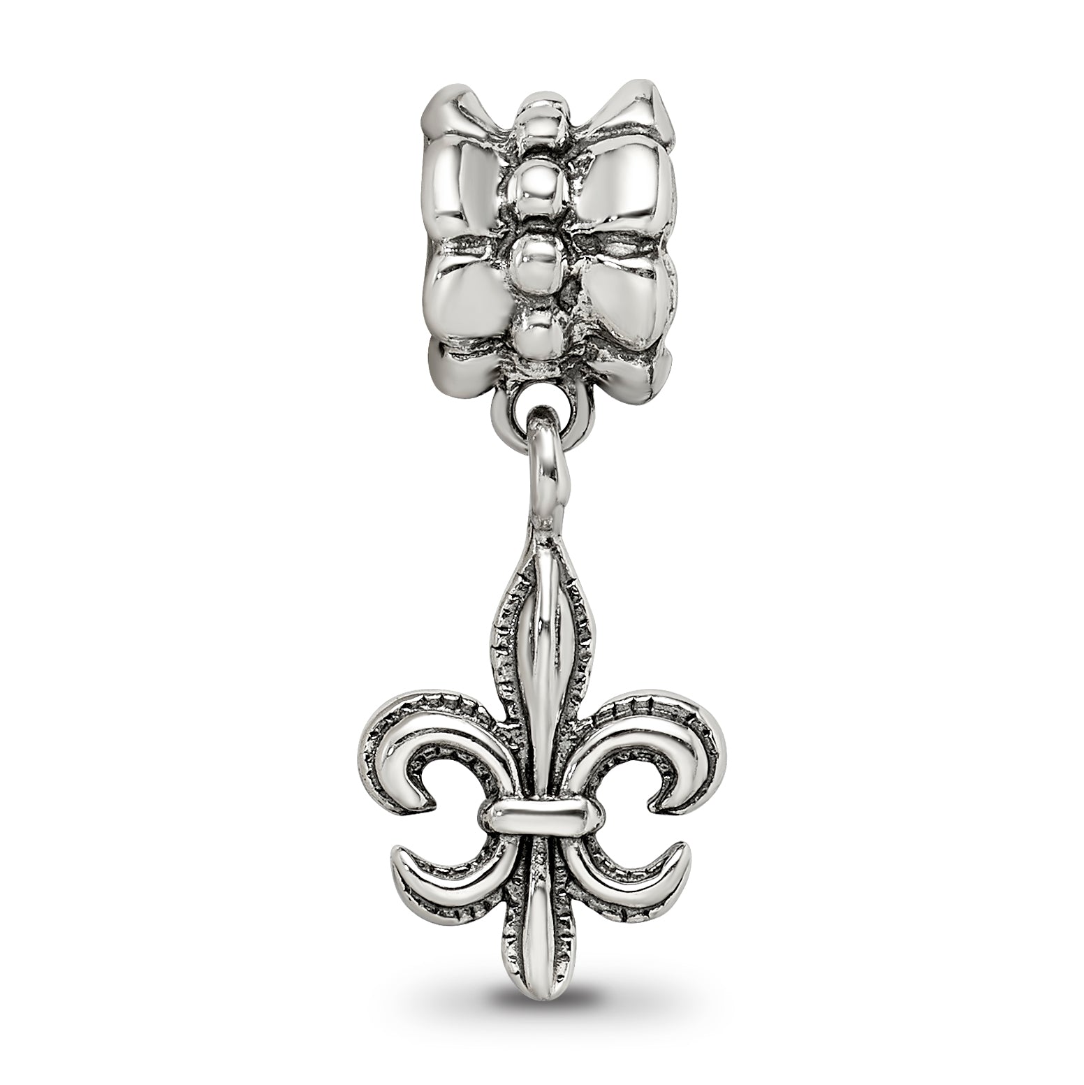 Sterling Silver Reflections Fleur de Lis Dangle Bead