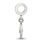 Sterling Silver 925 Crescent Moon Dangle Bead with Polished Finish