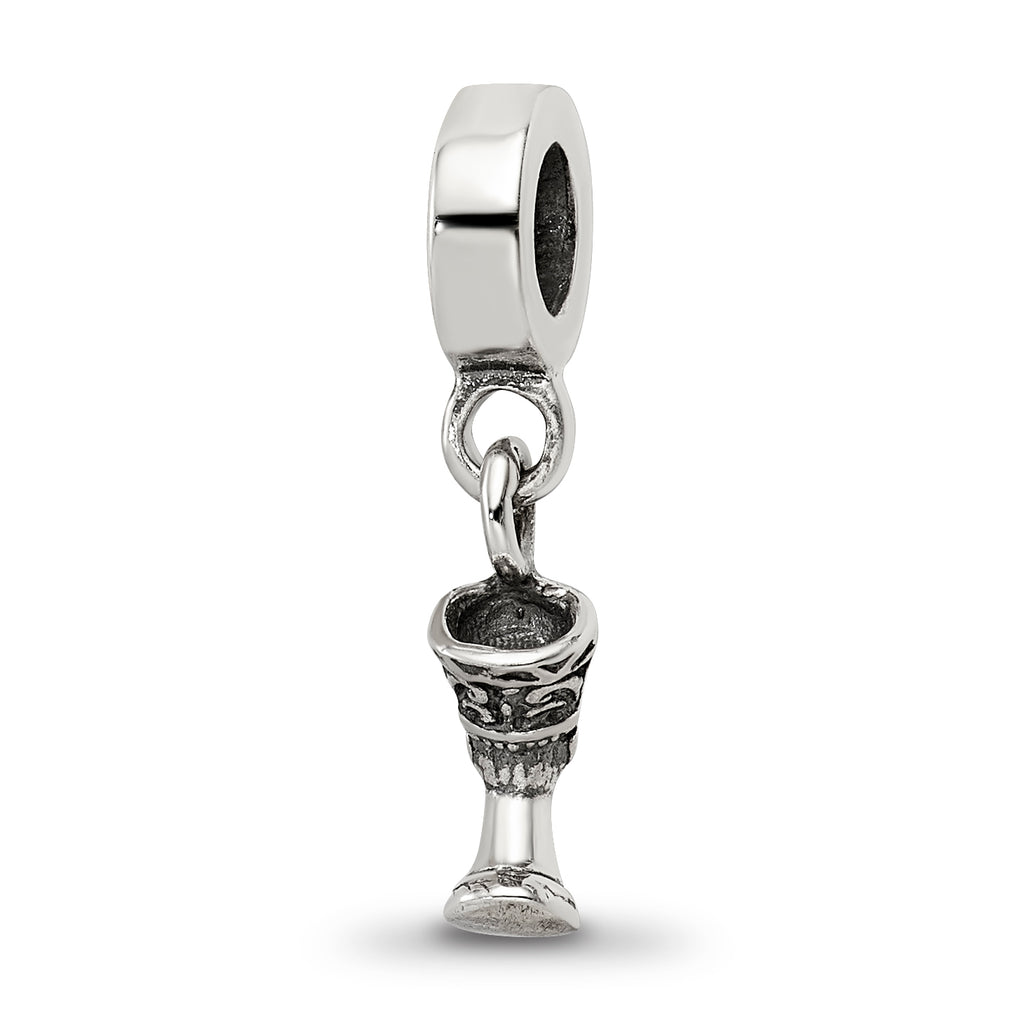 Sterling Silver 925 Nefertiti Dangle Bead with Antiqued Finish Elegant Charm