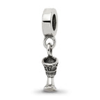 Sterling Silver 925 Nefertiti Dangle Bead with Antiqued Finish Elegant Charm
