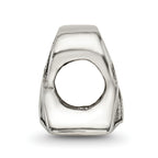 Sterling Silver 925 Awareness Ribbon Bead with Antiqued Finish and Solid Design