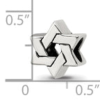 Sterling Silver 925 Star of David Bead with Antiqued Finish, Elegant and Versatile