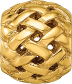 Sterling Silver 925 Gold-Plated Basketweave Bali Bead  Polished, Handcrafted Elegance