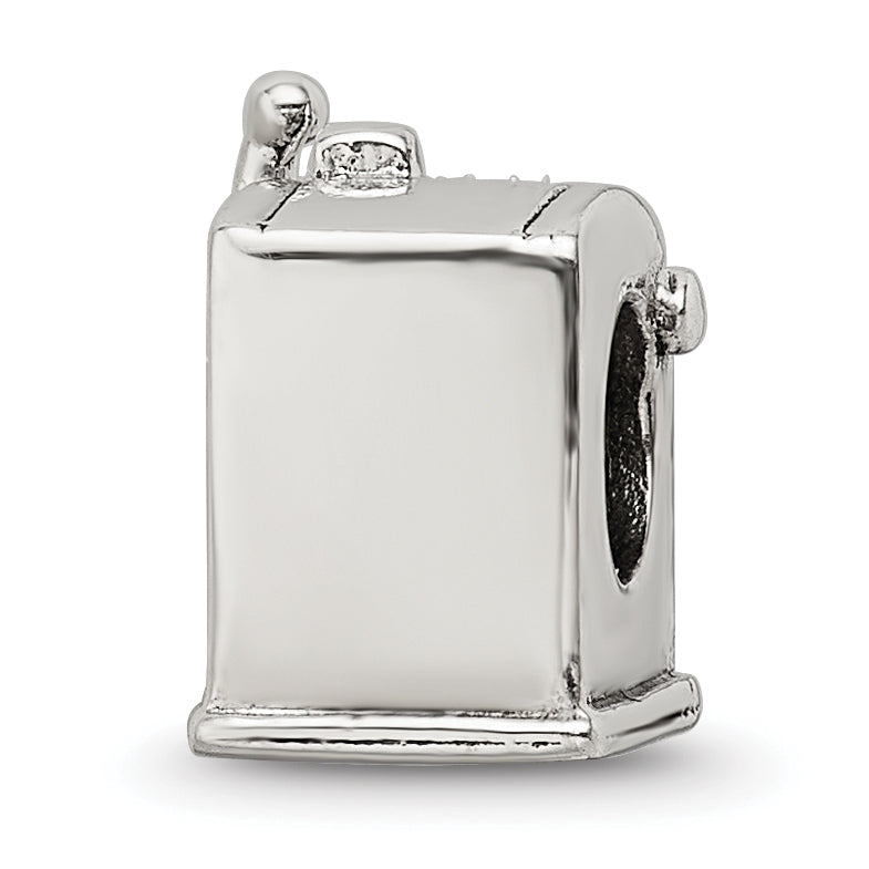 **Sterling Silver 925 Slot Machine Bead with Antiqued Finish  A Lucky Vintage Charm**