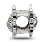 Sterling Silver 925 Sun Bead with Antiqued Design and Solid Cast Construction