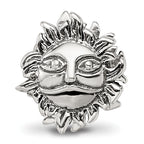 Sterling Silver 925 Sun Bead with Antiqued Design and Solid Cast Construction
