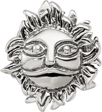 Sterling Silver 925 Sun Bead with Antiqued Design and Solid Cast Construction