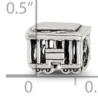 Sterling Silver 925 Streetcar Bead with Antiqued Finish  Timeless Travel Charm