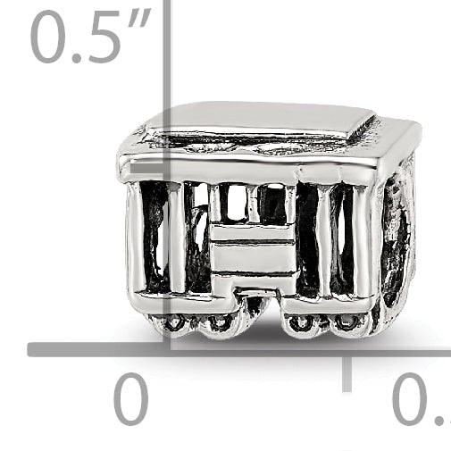 Sterling Silver 925 Streetcar Bead with Antiqued Finish  Timeless Travel Charm