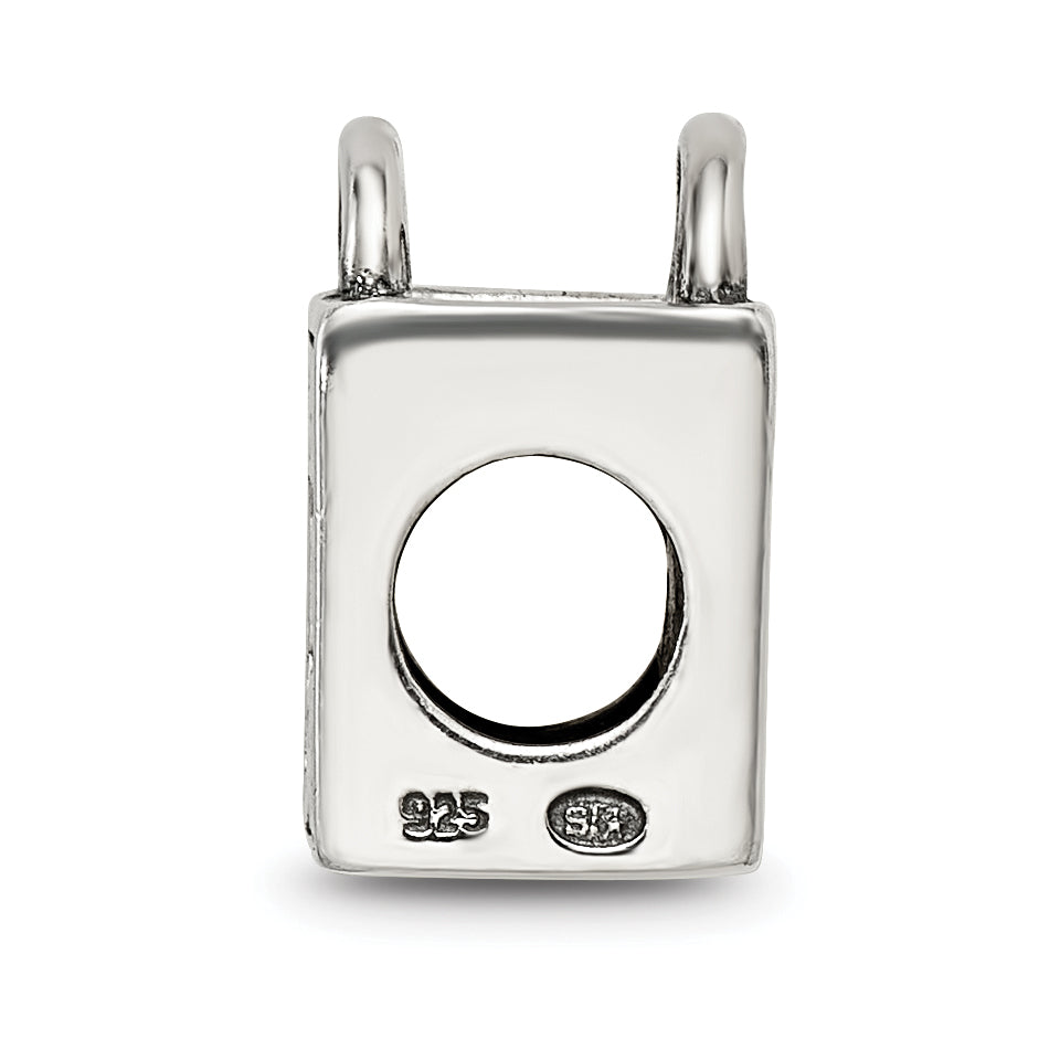Sterling Silver 925 Antiqued Born to Shop Bead for Charm Bracelets