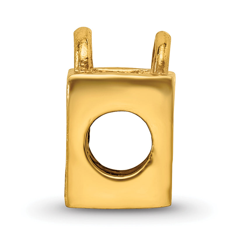 Sterling Silver Gold-Plated Born to Shop Bead with Polished Finish Secondary image