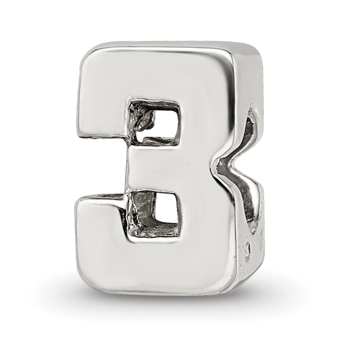 Sterling Silver Reflections Number 3 Bead