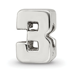 Sterling Silver Reflections Number 3 Bead