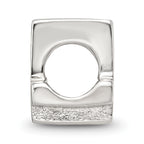 Sterling Silver 925 Number 4 Bead with Polished Finish, Solid & Elegant Design
