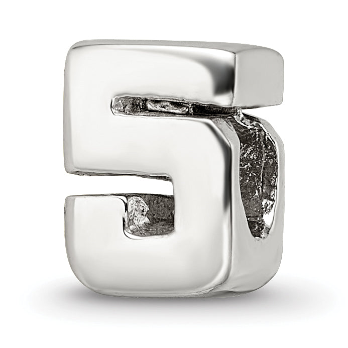 Sterling Silver Reflections Numeral 5 Bead Main image