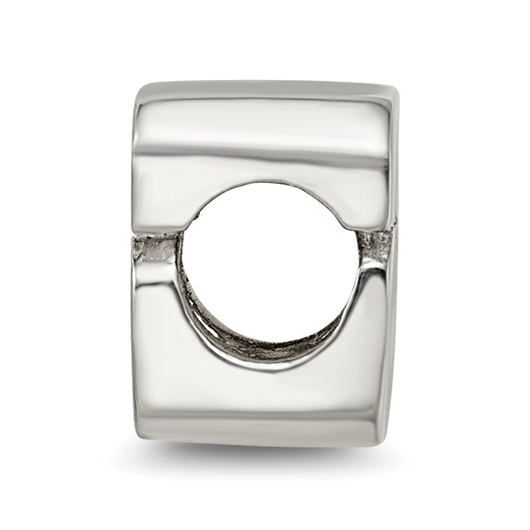 Sterling Silver Number 6 Bead with Polished Finish  Solid, Casted Design