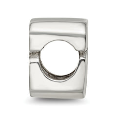 Sterling Silver Number 6 Bead with Polished Finish  Solid, Casted Design