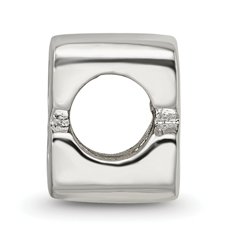 Sterling Silver 925 Number 8 Bead with Polished Finish Solid Design