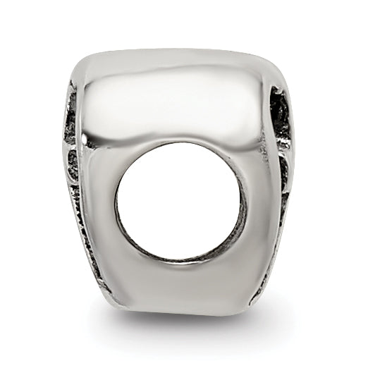 Sterling Silver 925 Kids Heart Bead with Cross Antiqued Finish Solid Design Secondary image