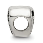 Sterling Silver 925 Kids Heart Bead with Cross Antiqued Finish Solid Design