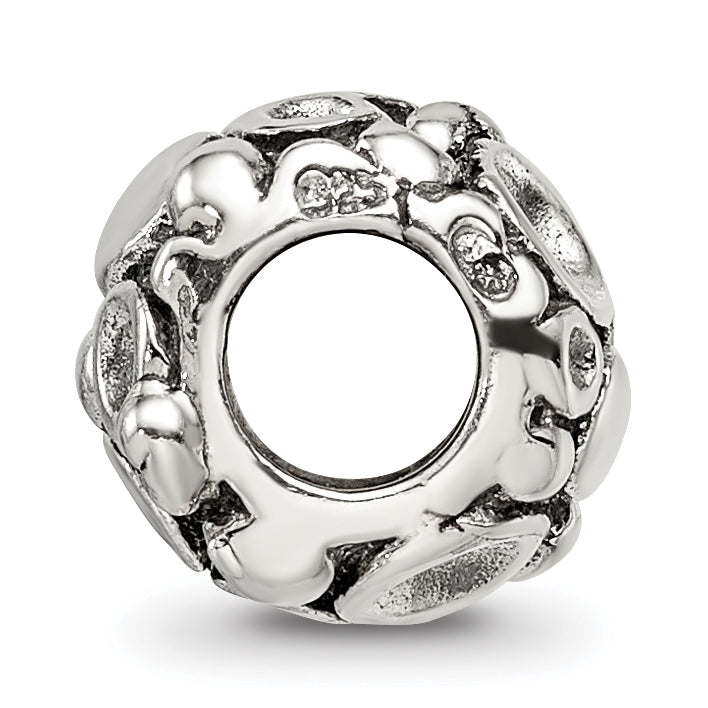 Sterling Silver 925 Antiqued Bali Bead with Solid Design 8.18mm Secondary image