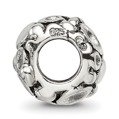 Sterling Silver 925 Antiqued Bali Bead with Solid Design 8.18mm
