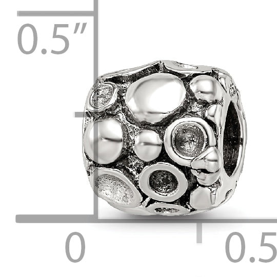 Sterling Silver 925 Antiqued Bali Bead with Solid Design 8.18mm