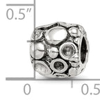 Sterling Silver 925 Antiqued Bali Bead with Solid Design 8.18mm